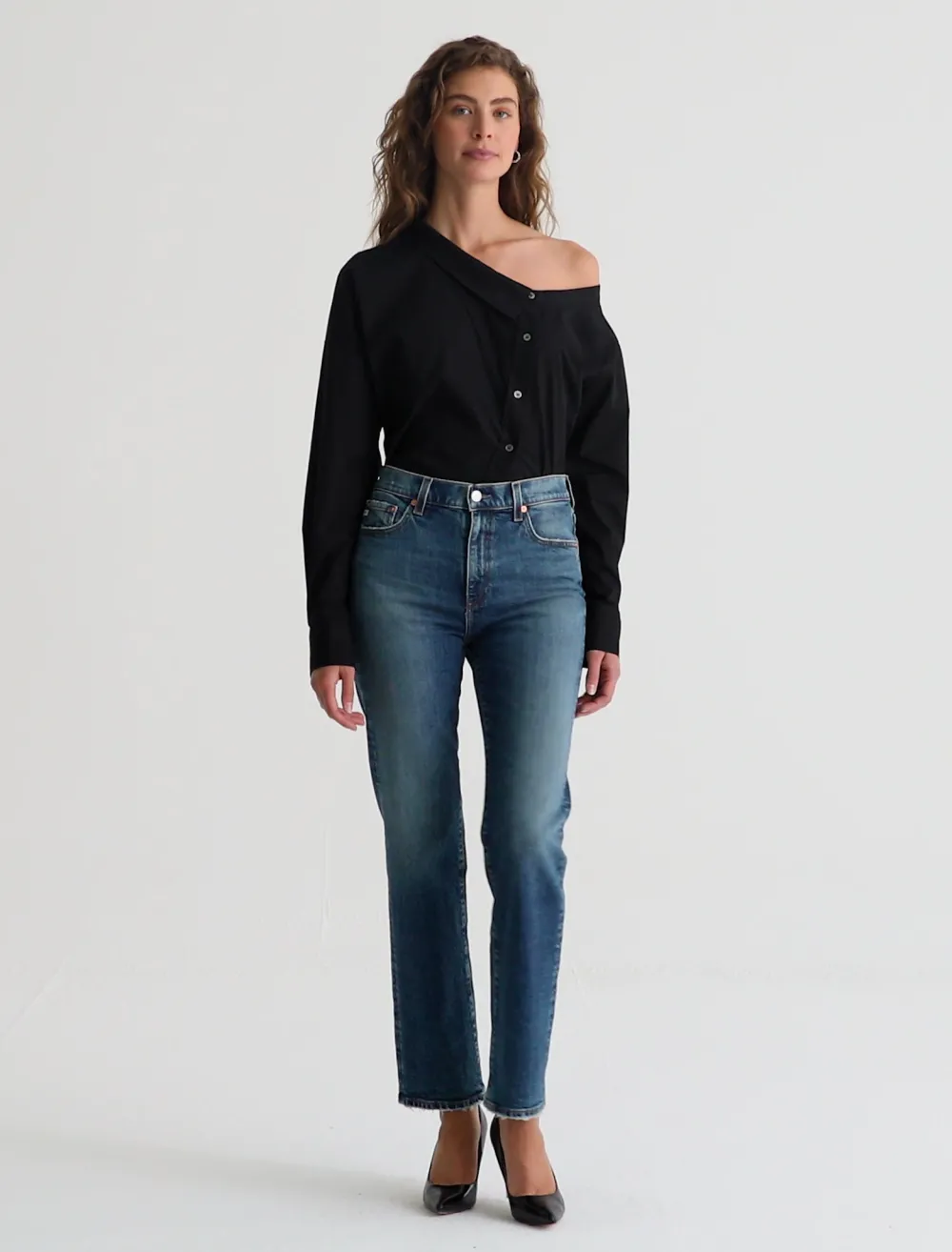 Right*AG Jeans - Brinley Mid-Rise Straight 15 YEARS FIRENZE