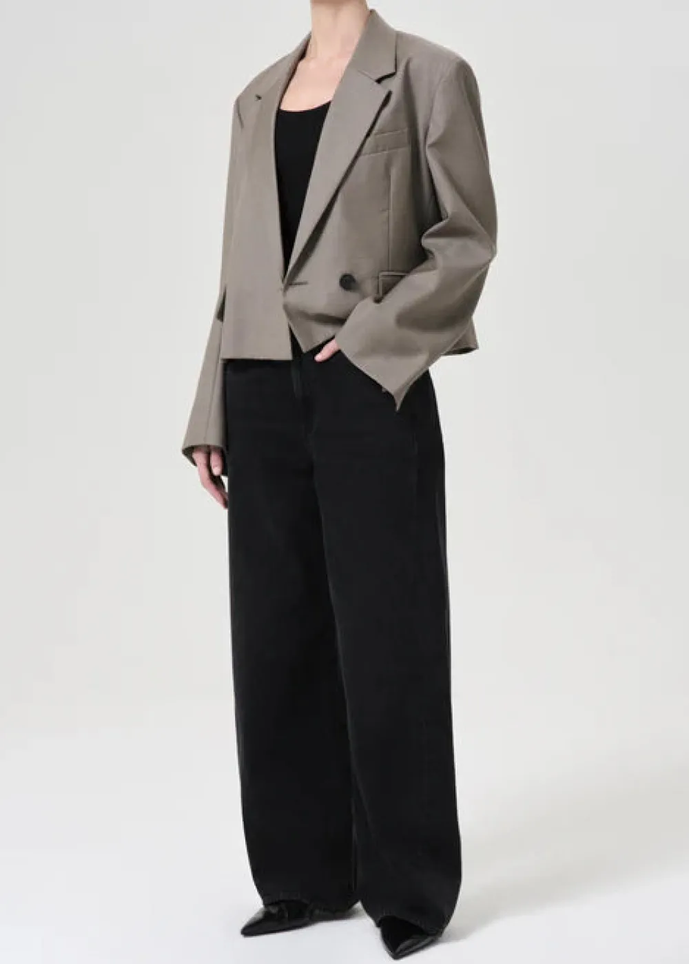 Blazers & Vestes*AGOLDE - Callie Cropped Blazer KHAKI WOOL
