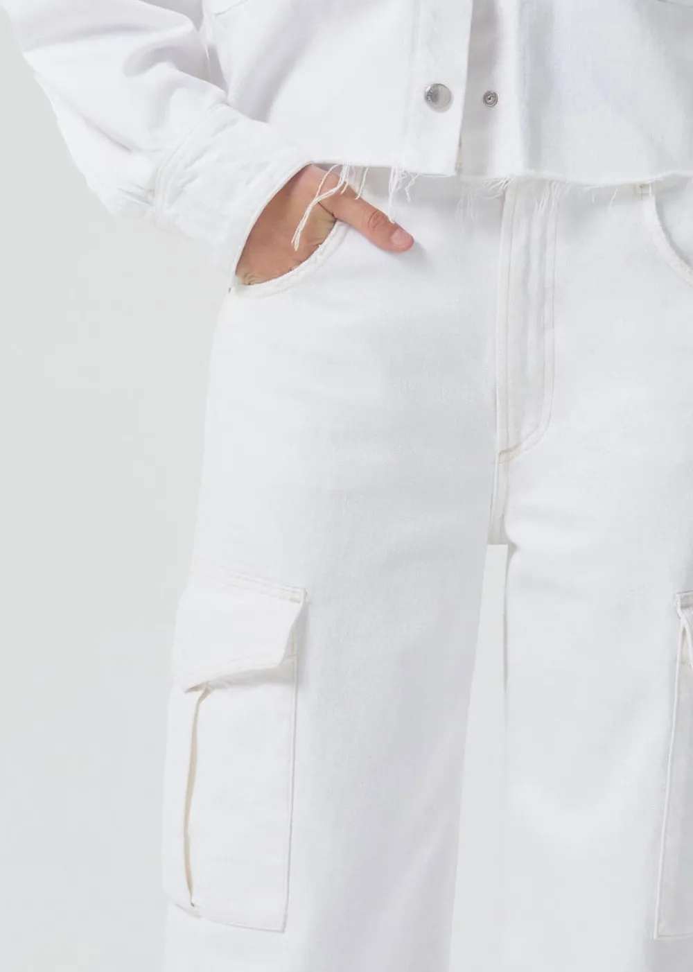 Large*AGOLDE - Cargo Minka Milkshake (Biological cotton) MILKSHAKE (WHITE)