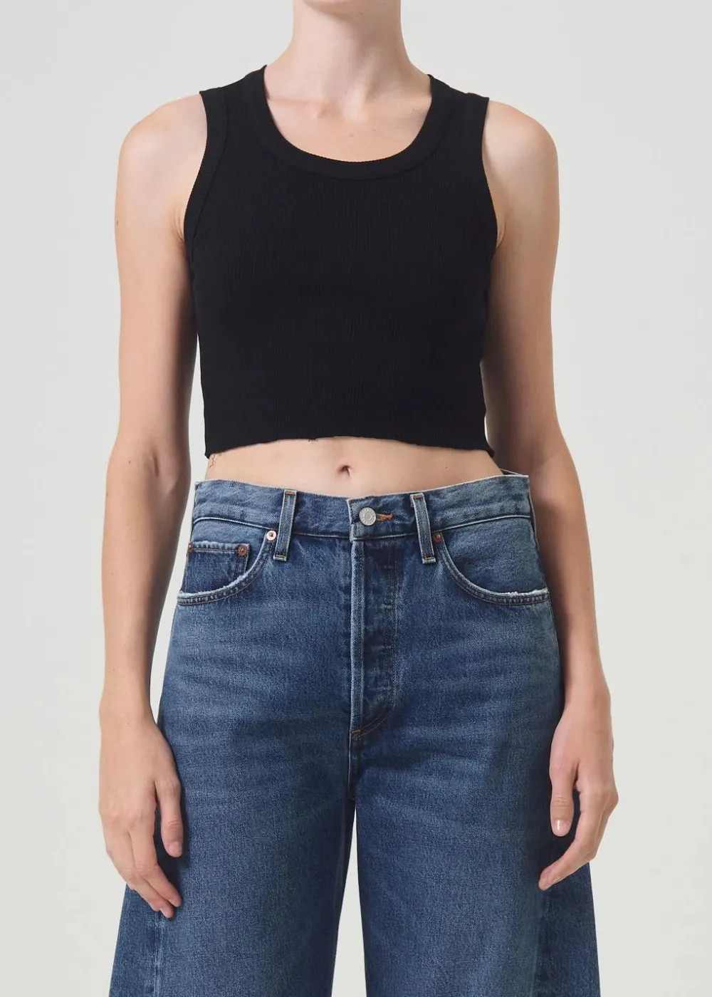 Without Sleeves*AGOLDE - Cropped Poppy Tank BLACK