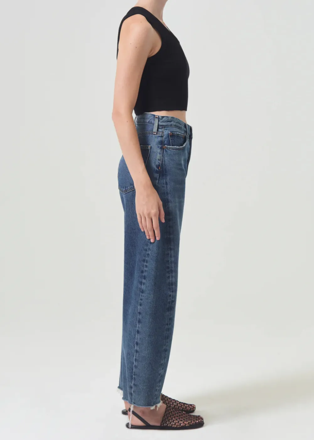 Without Sleeves*AGOLDE - Cropped Poppy Tank BLACK