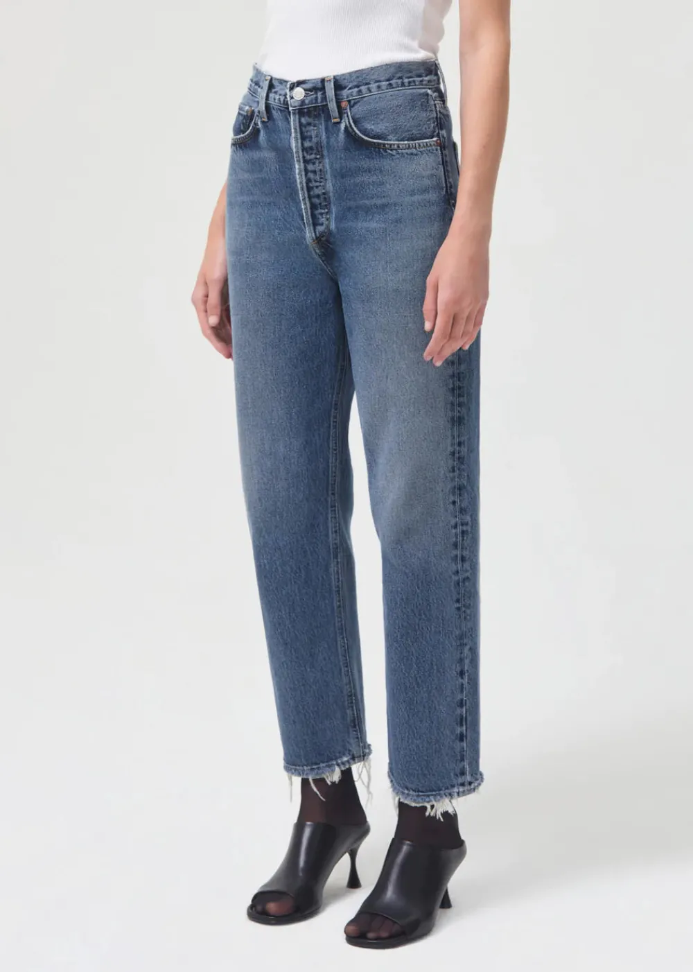 Right*AGOLDE - 90'S Crop Mid Rise Loose Straight OBLIQUE