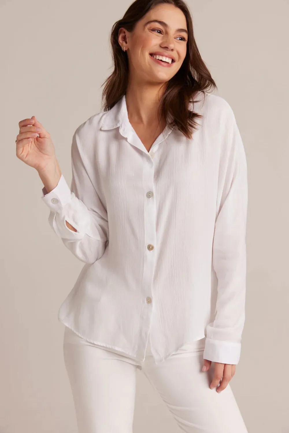 Blouses & Shirts*Bella Dahl - Dolman Sleeve button Down WHITE