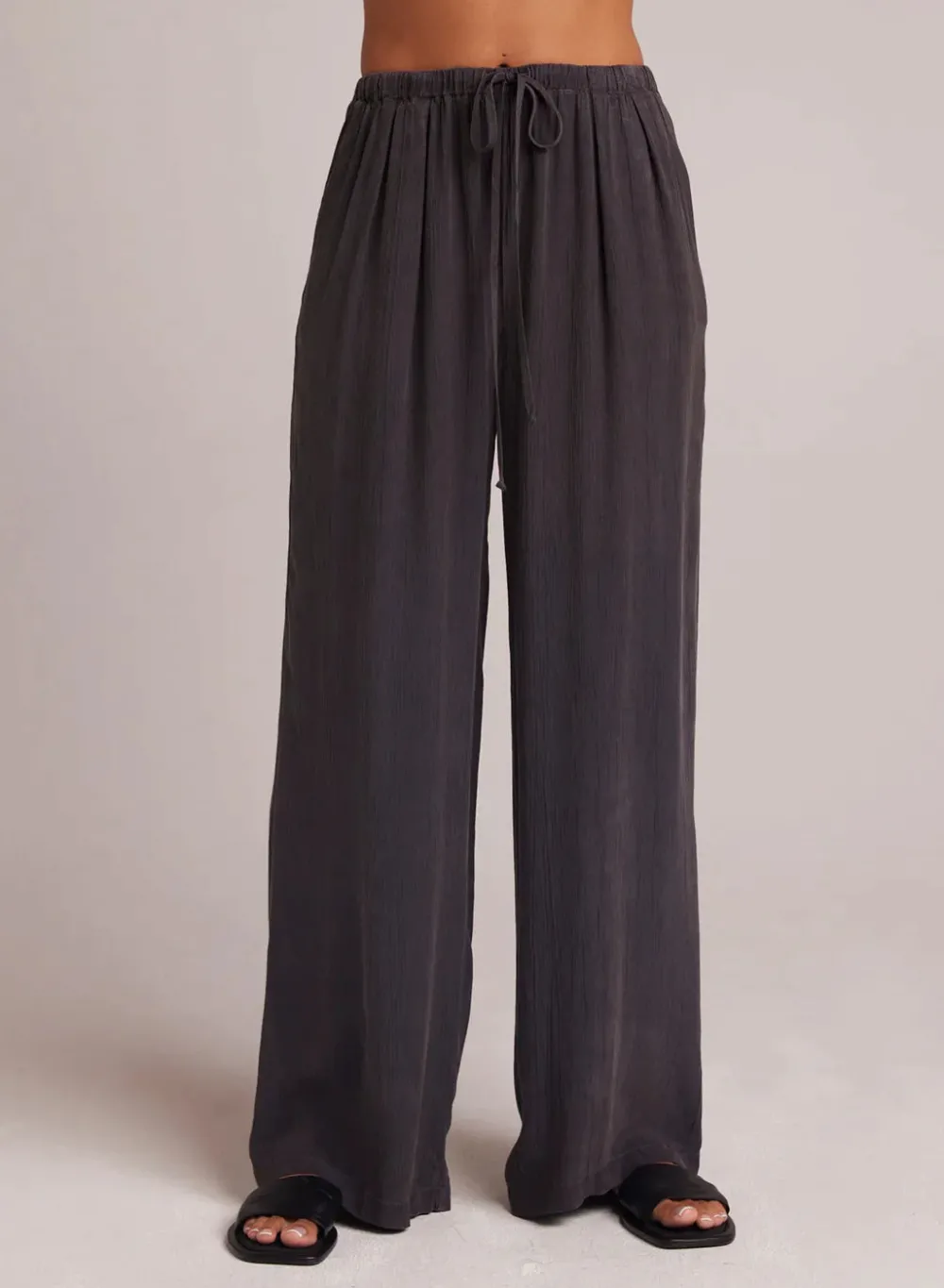 Trouser*Bella Dahl - Easy Pleated Wide Leg Pant SLATE CHARCOAL