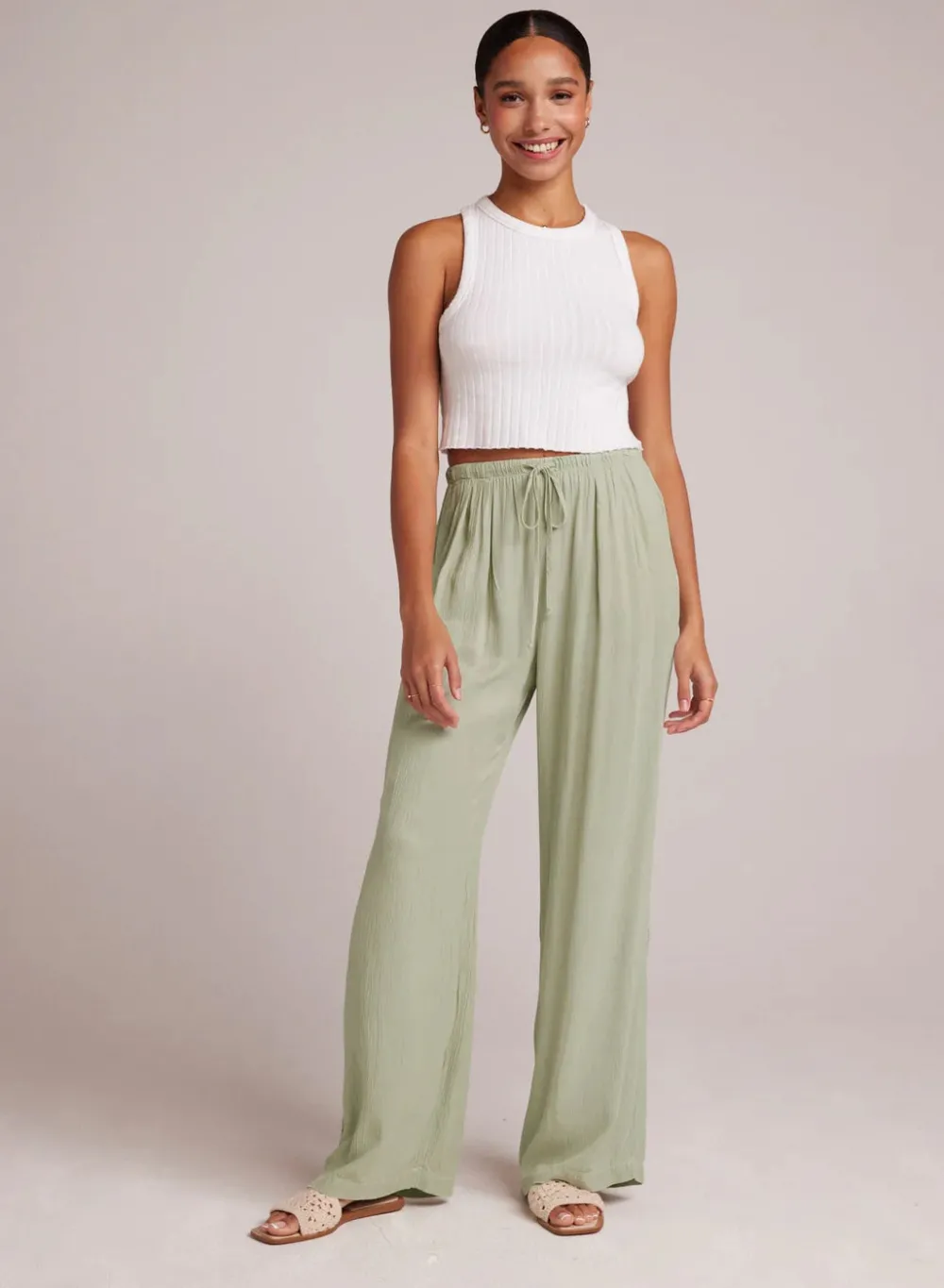 Trouser*Bella Dahl - Easy Pleated Wide Leg Pant COASTAL SAGE