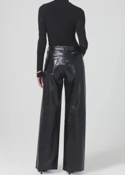 Add*Citizens of Humanity - Annina Haute Jambe Large Cuir Verni BLACK