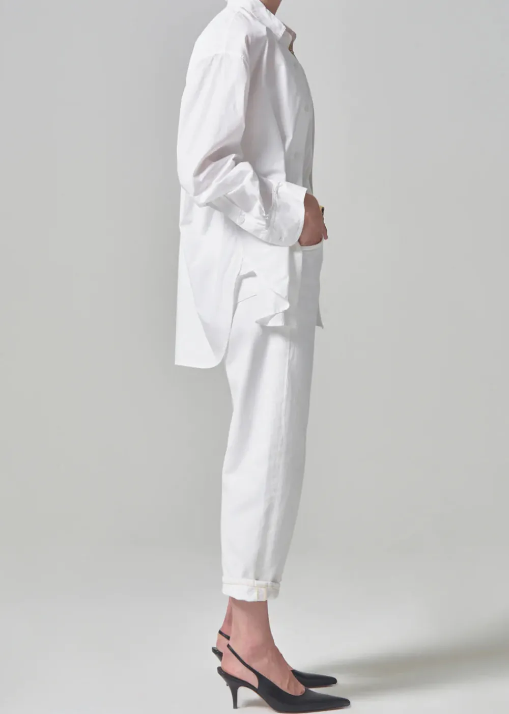 Right*Citizens of Humanity - Dahlia Bow Leg Baby Roll Jeans IRIS (OFF WHITE)