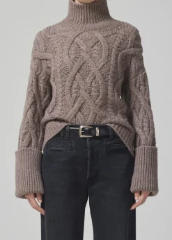 Wool & Cashmere*Citizens of Humanity - Zolan aran turtleneck WHEAT