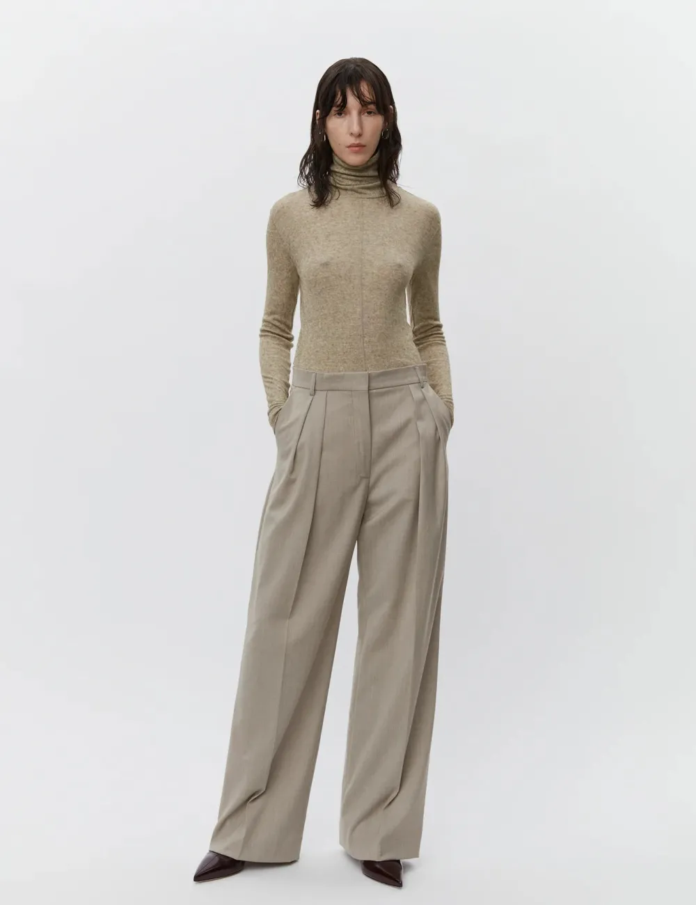 Trouser*DAY - Enzo Classic Wool Blend PETRIFIED OAK MELANGE