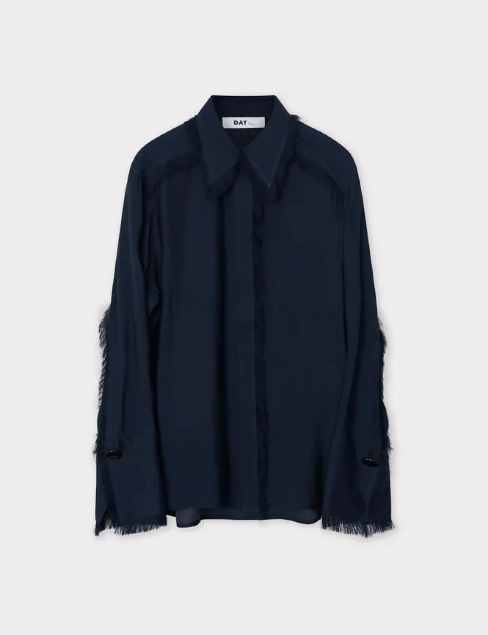 Blouses & Shirts*DAY - Havana Sheer Fringes DARK SAPPHIRE