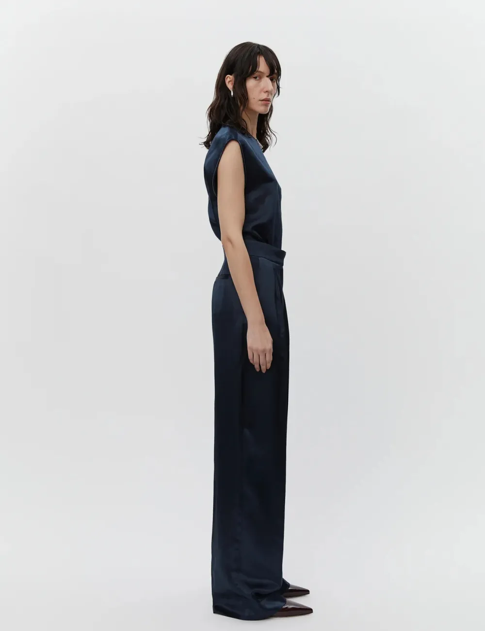 Trouser*DAY - Phoebe High Shine Blend RD DARK SAPPHIRE