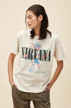 Short Sleeves*Daydreamer LA Daydreamer - Nirvana Lilies Weekend Tee DIRTY WHITE