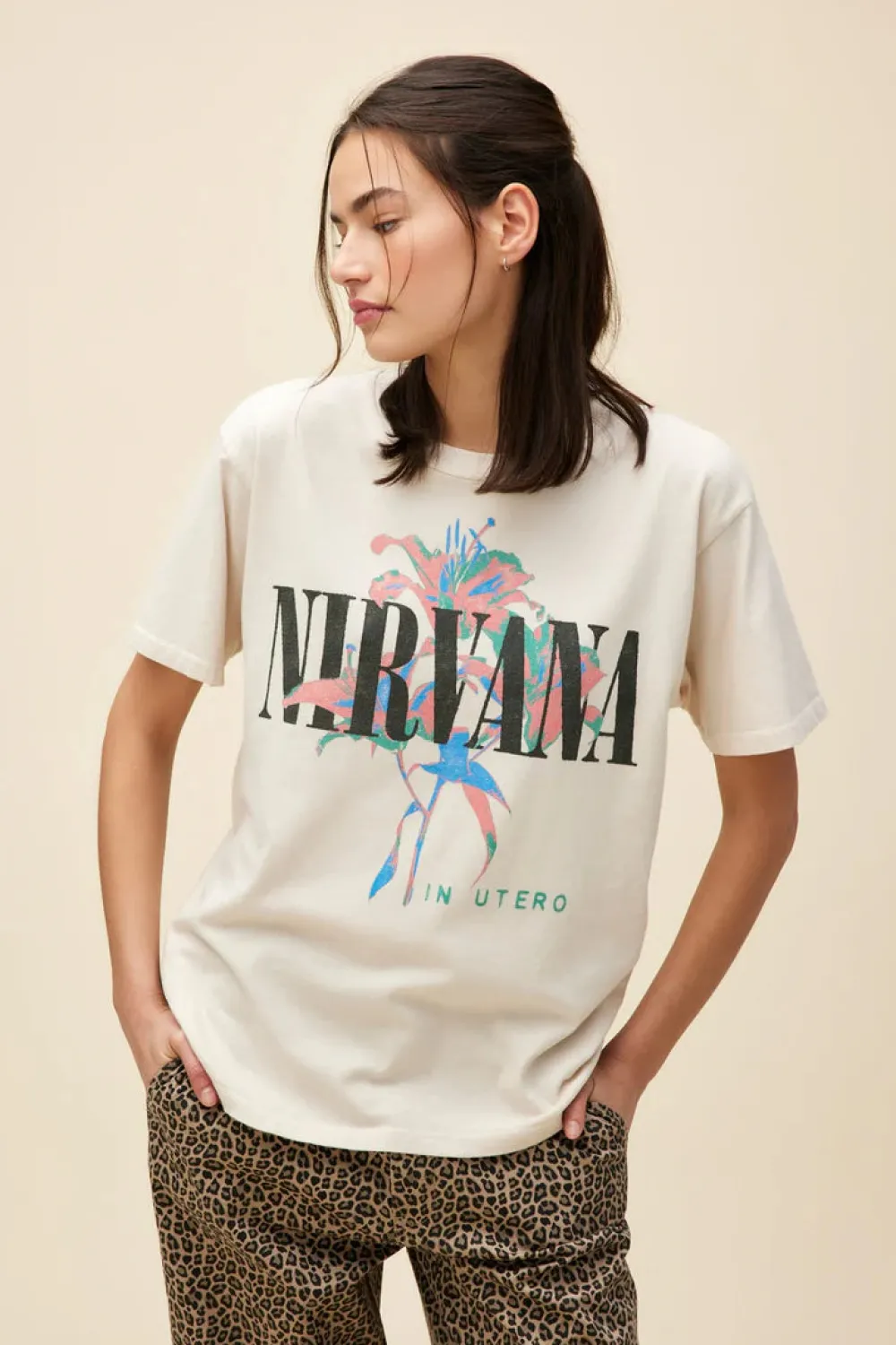 Short Sleeves*Daydreamer LA Daydreamer - Nirvana Lilies Weekend Tee DIRTY WHITE