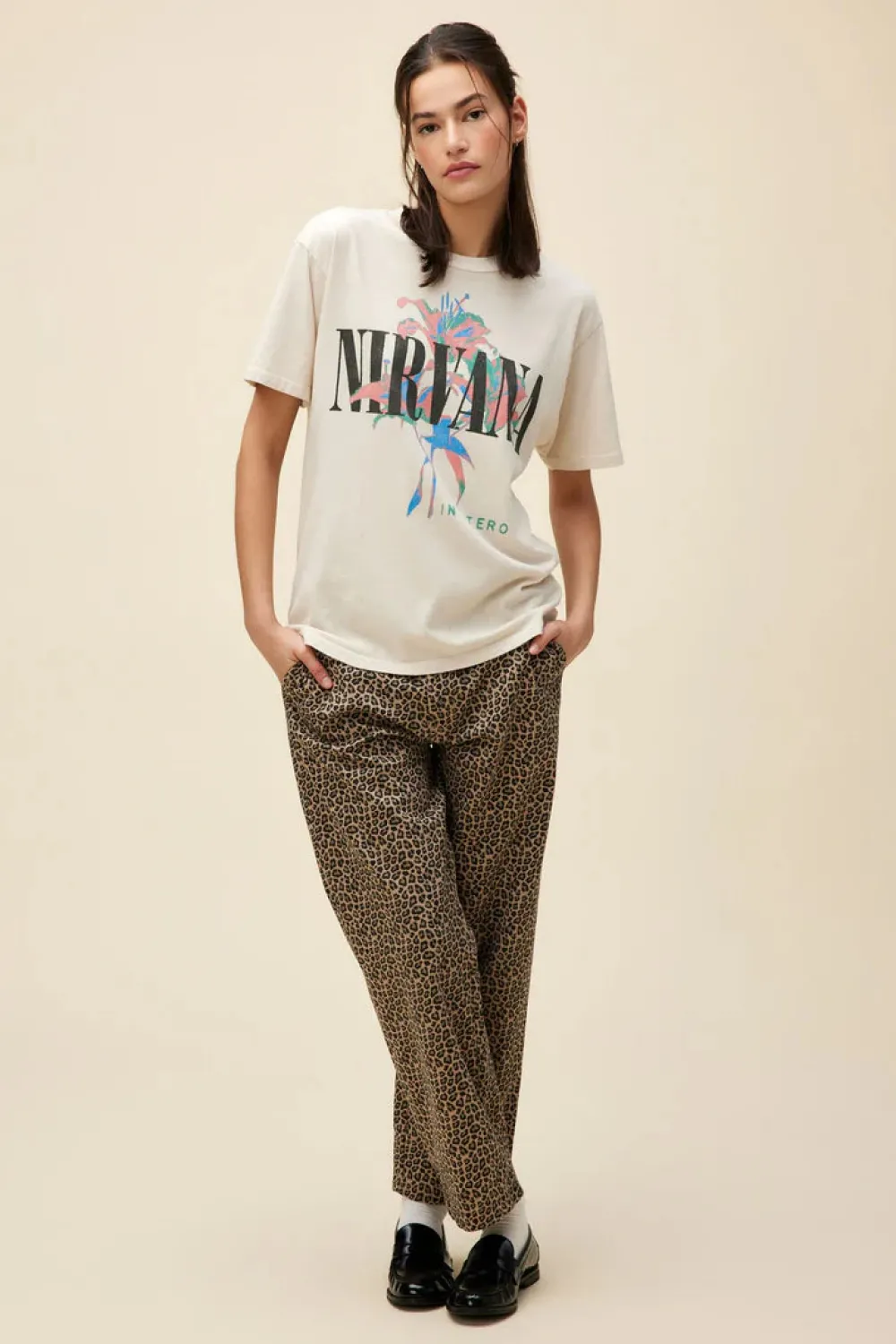 Short Sleeves*Daydreamer LA Daydreamer - Nirvana Lilies Weekend Tee DIRTY WHITE