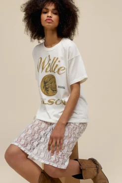 Short Sleeves*Daydreamer LA Daydreamer - Willie Nelson American Original VINTAGE WHITE