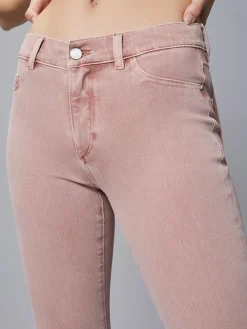 Right*DL 1961 DL1961 - Mara Instasculpt Straight Mid Waist Crop BLUSH lightpink