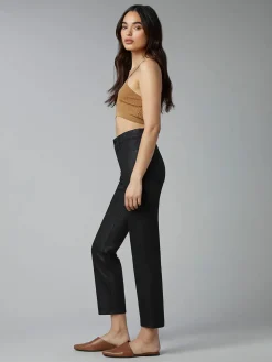 Right*DL 1961 DL1961 - Patti Straight High Waist Crop BLACK COATED