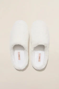 Lingerie & Nightwear*Eberjey - Sherpa slipper IVORY