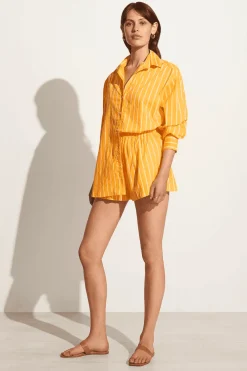 Shorts*Faithfull the brand - Elva Shorts ADIA STRIPE PRINT CITRUS