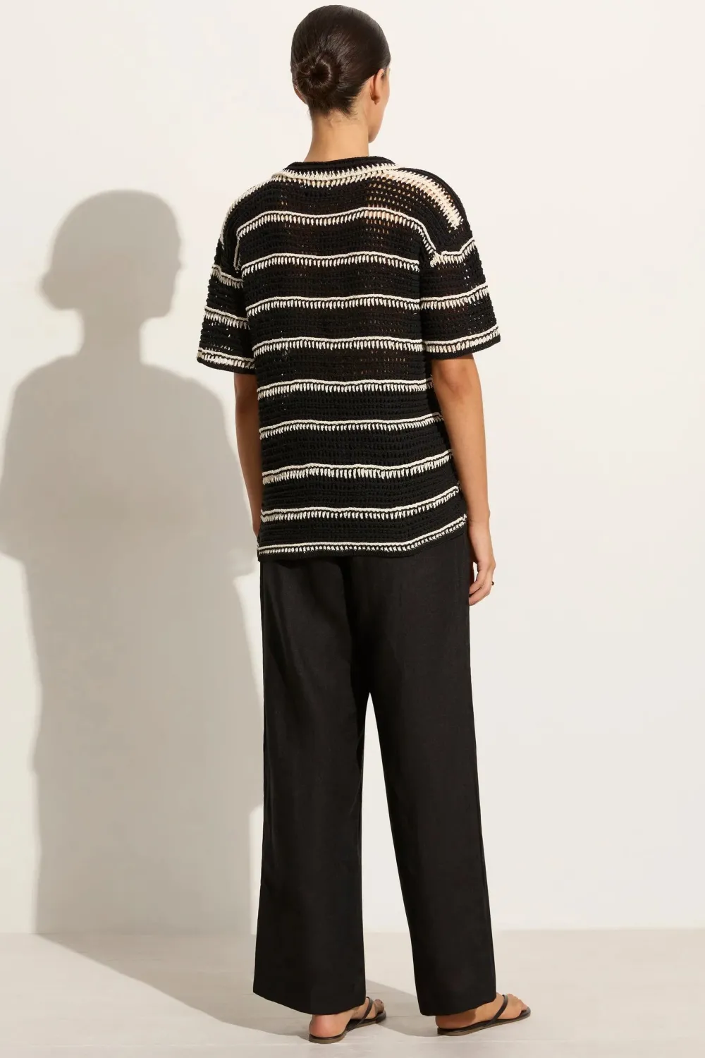 Blouses & Shirts*Faithfull the brand - Gioia Handmande Crochet Shirt BLACK/OFF WHITE