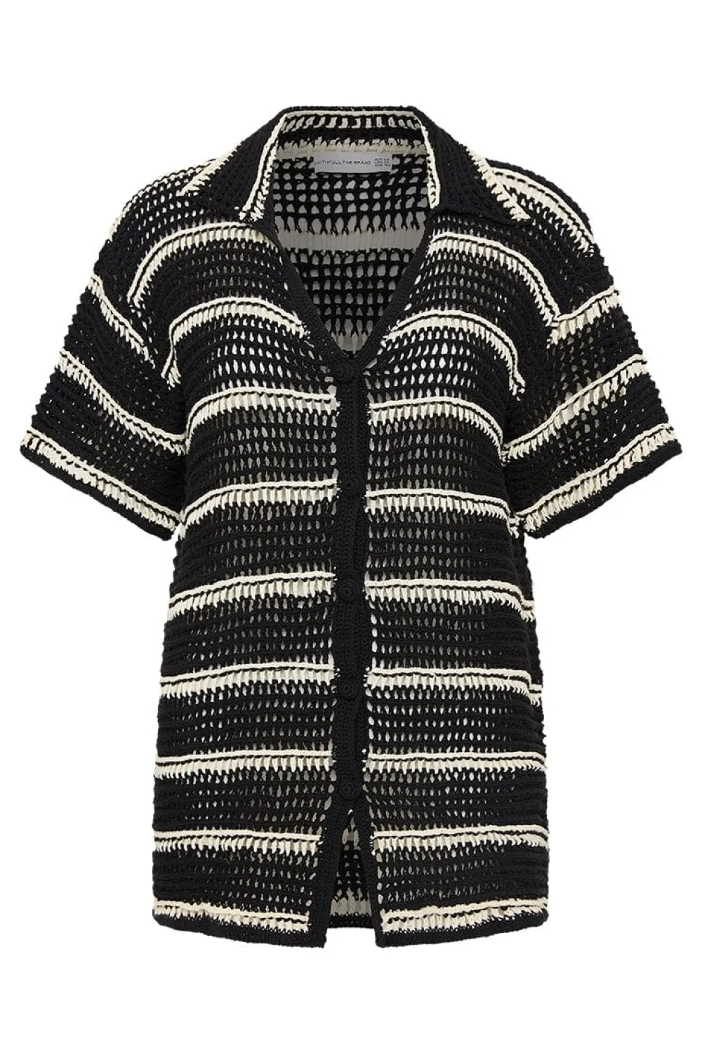 Blouses & Shirts*Faithfull the brand - Gioia Handmande Crochet Shirt BLACK/OFF WHITE