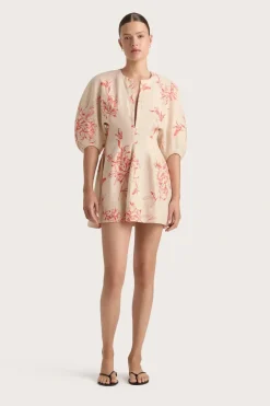 Short*Faithfull the brand - Soleil Mini Dress LEILANI PLACE PRINT/VERMILIO