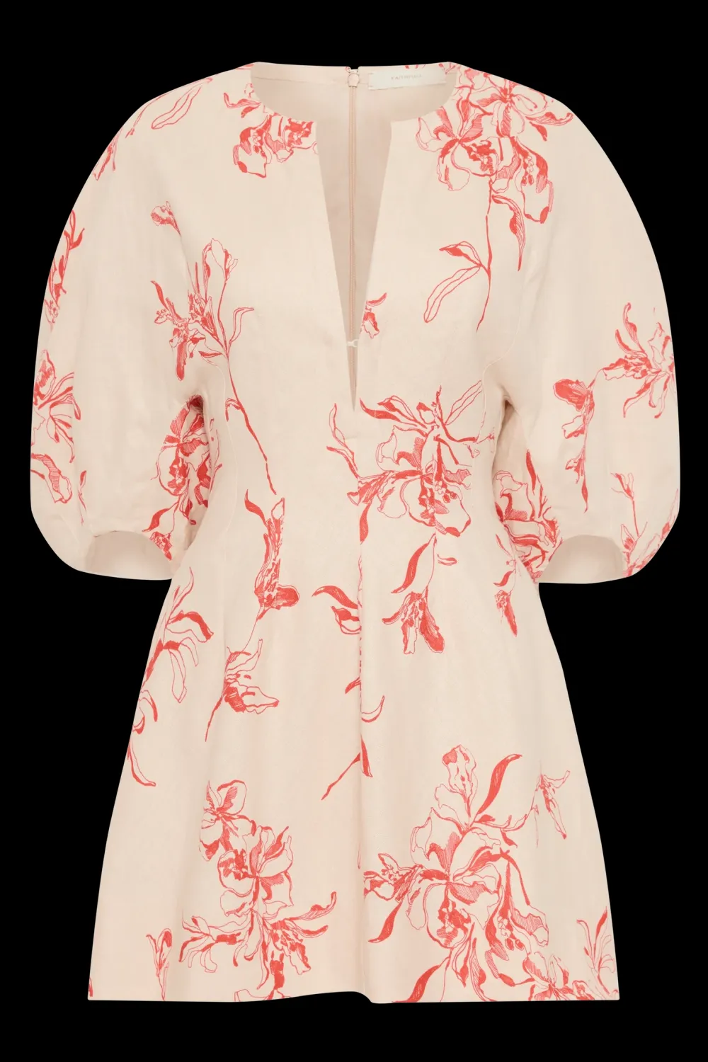 Short*Faithfull the brand - Soleil Mini Dress LEILANI PLACE PRINT/VERMILIO