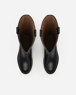 Booties & Boots*Flattered - Frances Leather Boots BLACK