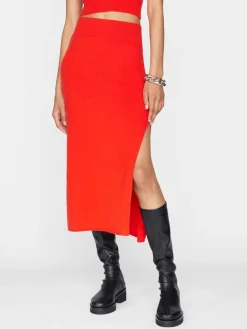 Wool & Cashmere*Frame - Compact Pencil Skirt BRIGHT RED