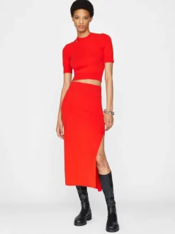 Wool & Cashmere*Frame - Compact Pencil Skirt BRIGHT RED