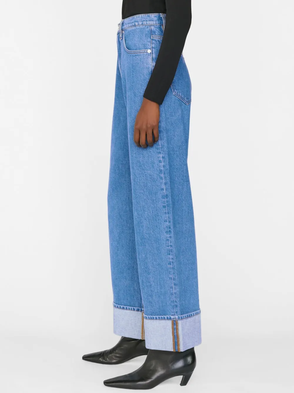 Large*Frame - High Rise Wide Leg Jeans With Hem MEADOW