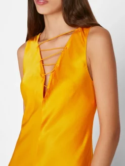 Occasions|Midi*Frame - Lace Front Midi Dress NECTARINE