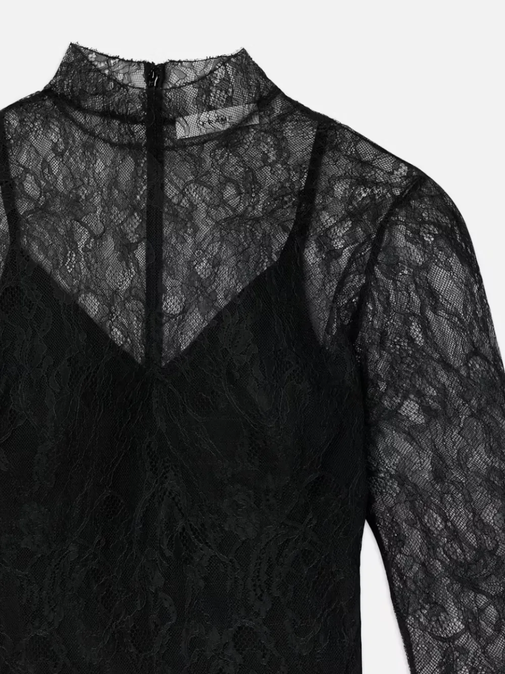 Short*Frame - Lace Shift Dress BLACK
