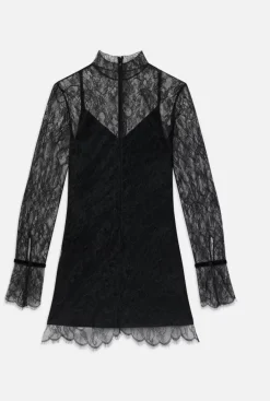 Short*Frame - Lace Shift Dress BLACK