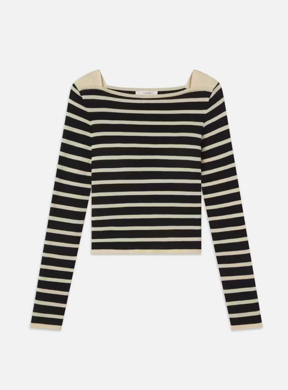 Long Sleeves*Frame - L/S Stripe Boatneck BLACK MULTI