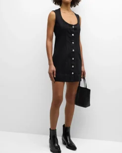 Short*Frame - Seamed Scoop Dress BLACK