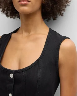 Short*Frame - Seamed Scoop Dress BLACK