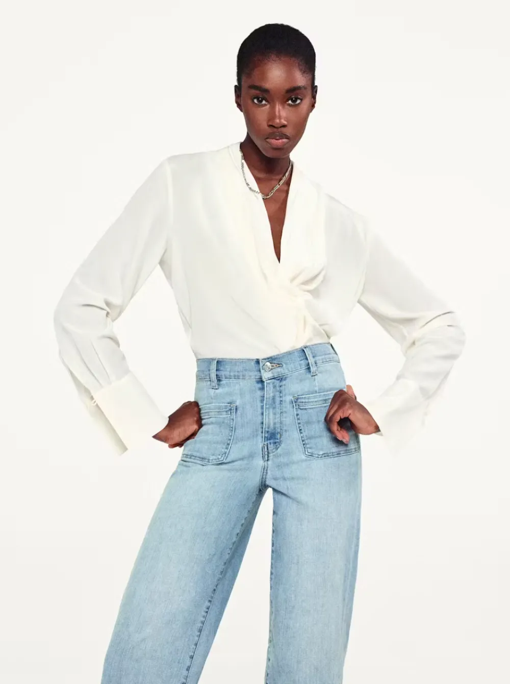 Blouses & Shirts*Frame - Shawl Collar Blouse CREAM