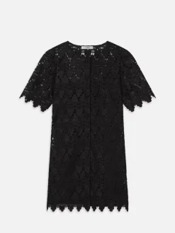 Occasions|Short*Frame - The Lace Button Front Dress BLACK