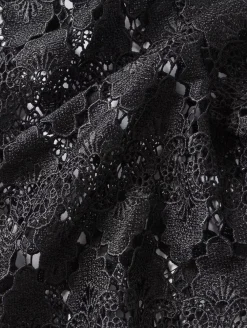 Occasions|Short*Frame - The Lace Button Front Dress BLACK
