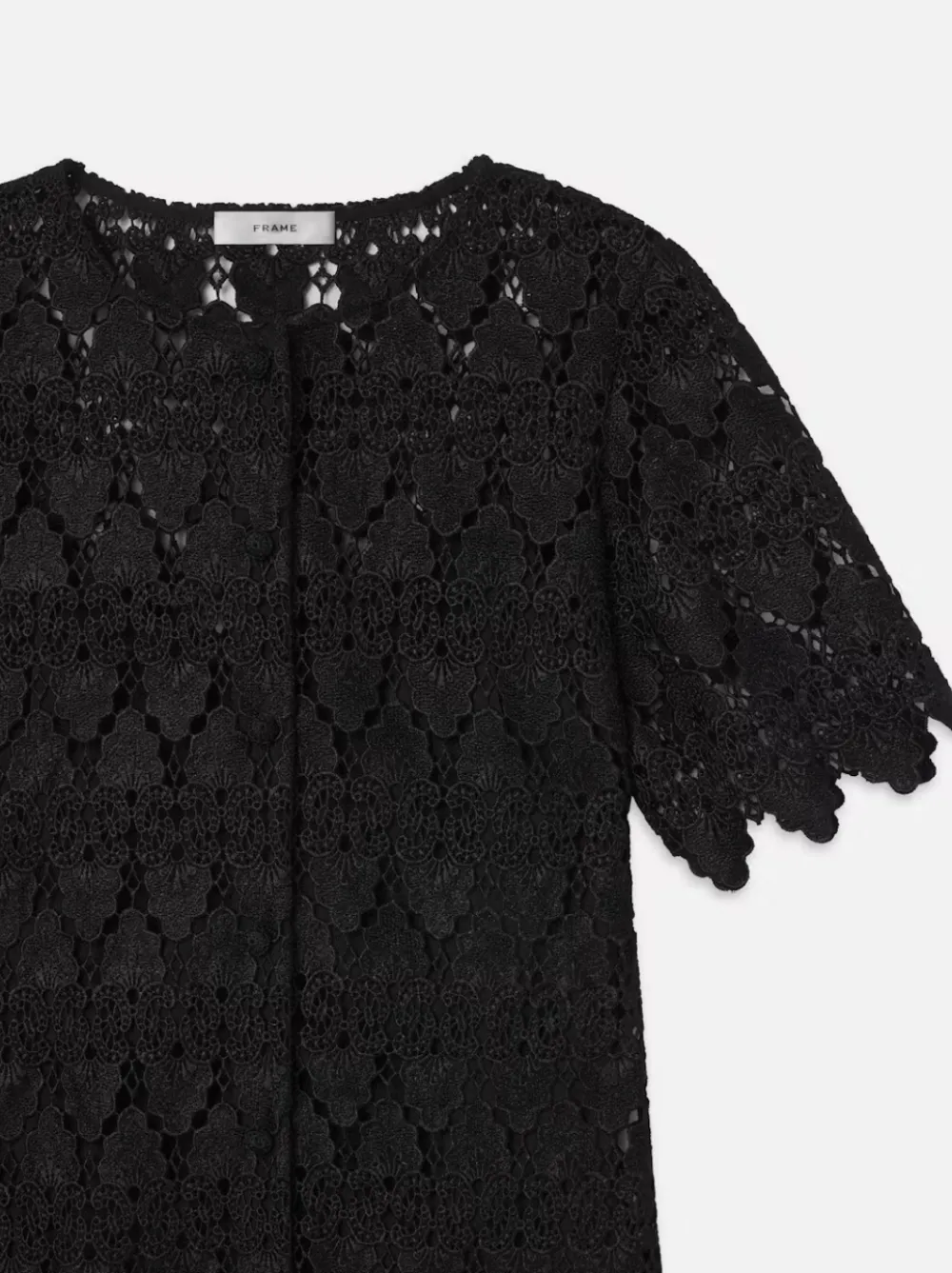 Occasions|Short*Frame - The Lace Button Front Dress BLACK