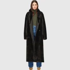 Leathers & Shearling*Hiso - Danielle Shearling Coat BLACK VINTAGE SUEDE