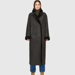 Leathers & Shearling*Hiso - Danielle Shearling Coat BLACK VINTAGE SUEDE