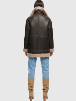 Leathers & Shearling*Hiso - Dez Shearling Jacket BROWN CRACK NAPPA C/W