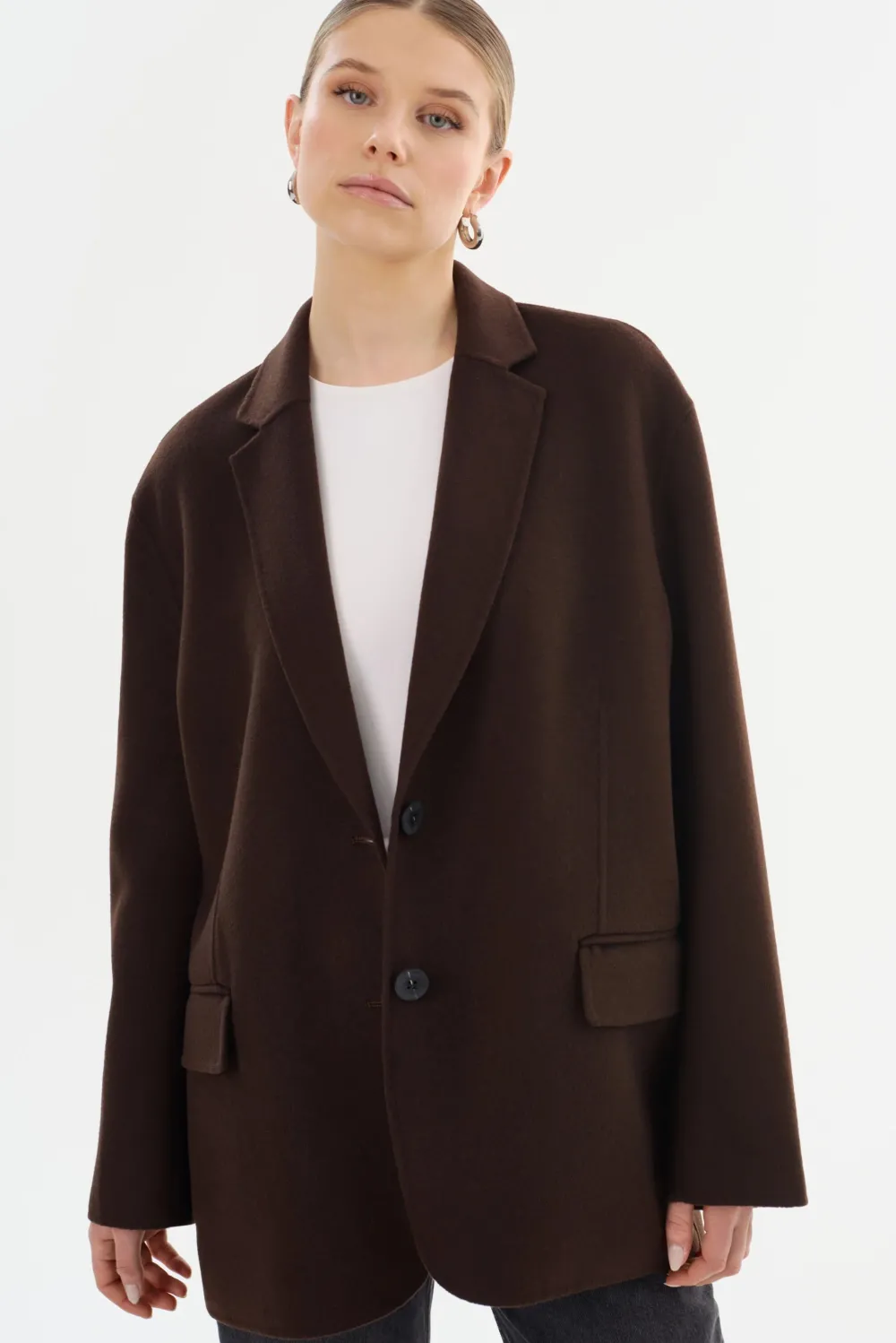 Blazers & Vestes*Lamarque - Ennis Oversized Wool Blazer DARK BROWN