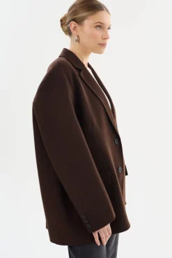 Blazers & Vestes*Lamarque - Ennis Oversized Wool Blazer DARK BROWN