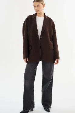 Blazers & Vestes*Lamarque - Ennis Oversized Wool Blazer DARK BROWN