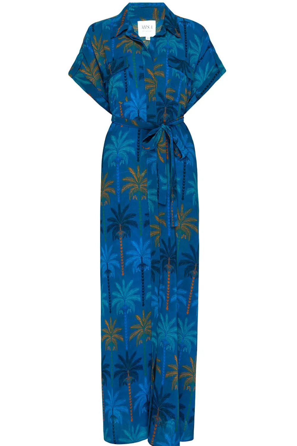 Long*MISA Los Angeles - Lou Dress COBALT PALMS CHIF