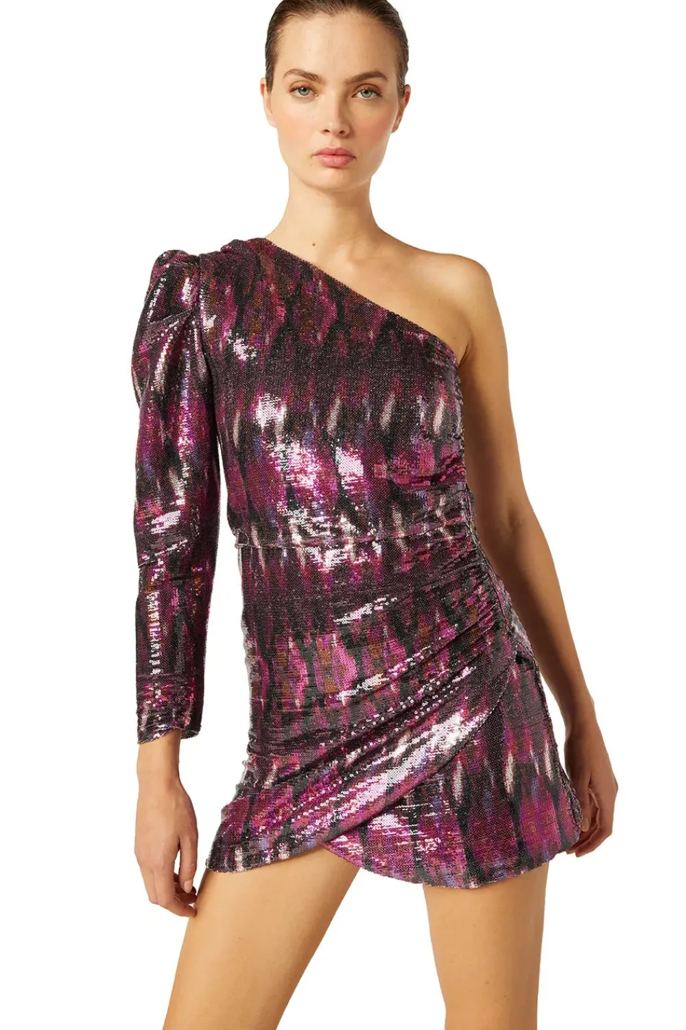 Occasions|Short*MISA Los Angeles - Nova Dress BROWN IKAT SEQUIN