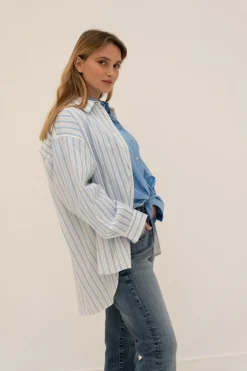 Blouses & Shirts*Moment by Moment - Striped Shirt AZUR BLUE